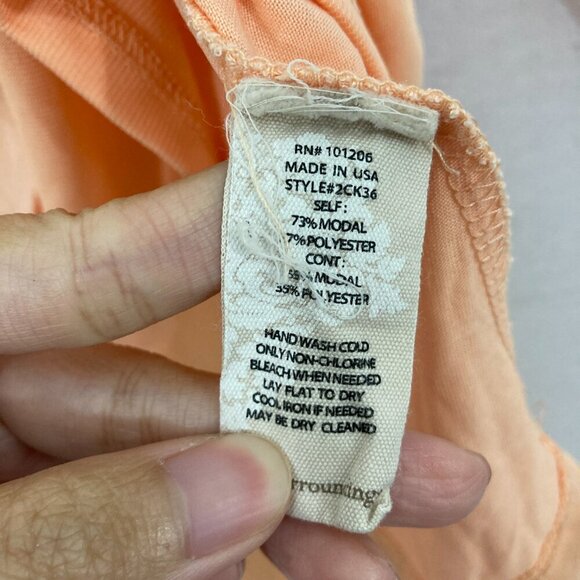 Soft Surroundings Orange Key Hole Stretch Knit 3/4 Sleeve Comfy Top Large - Picture 8 of 10